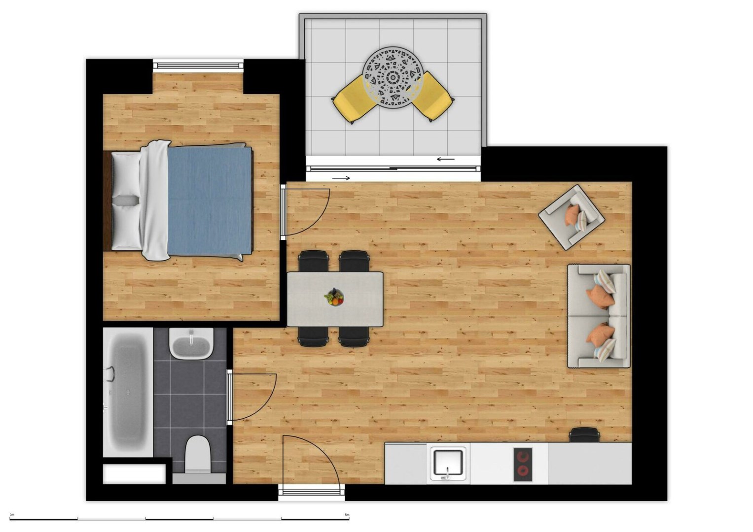 Vakantiesuite in Holiday Suites Westende met slaapkamer en zetelbed (4p) 