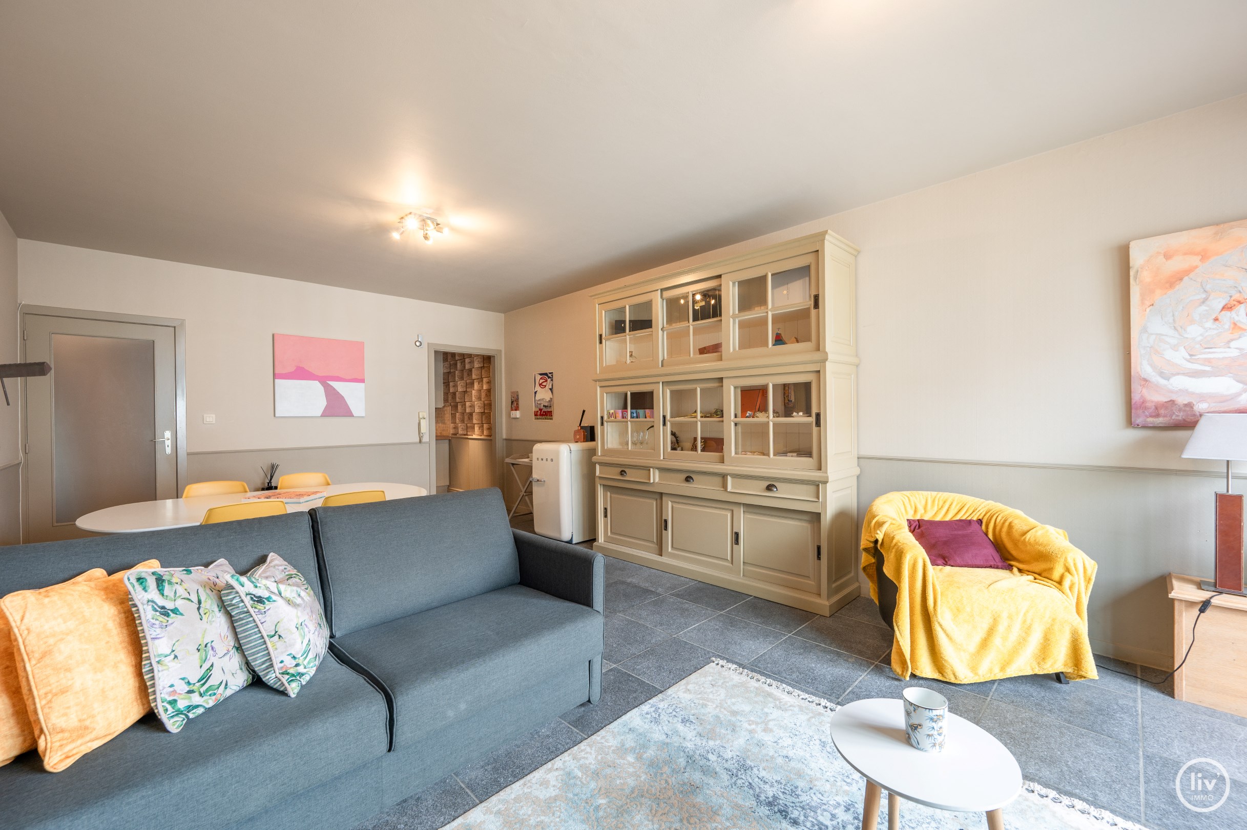 Appartement ensoleill&#233; avec 1 chambre situ&#233; au centre de l&#39;avenue Lippens, pr&#232;s de la digue &#224; Knokke. 