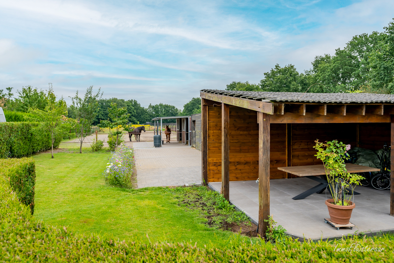 Instapklare villa met paardenstallen en weide op ca. 50 are te Leopoldsburg. 