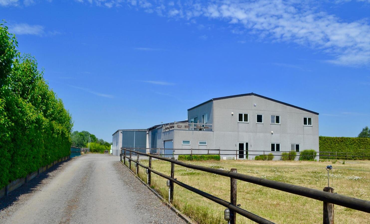 Unieke kans op paardenaccommodatie met binnenpiste (15m x 30m) en appartement op ca. 1,3 Ha te Waasmunster - NIEUWE PRIJS 