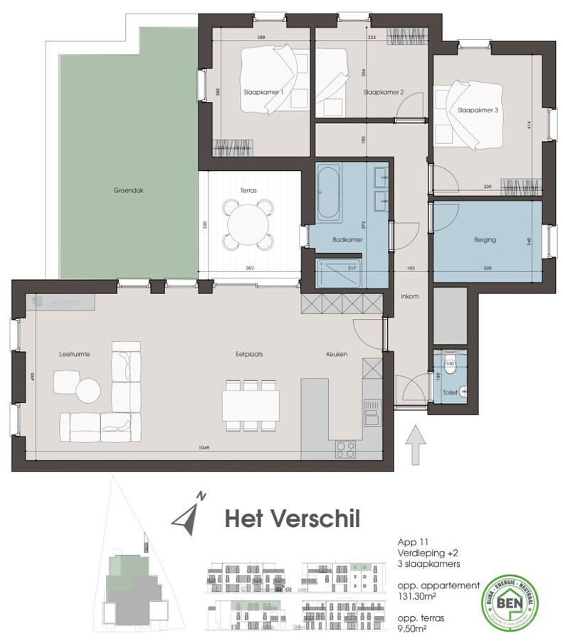 Penthouse verhuurd in Ravels