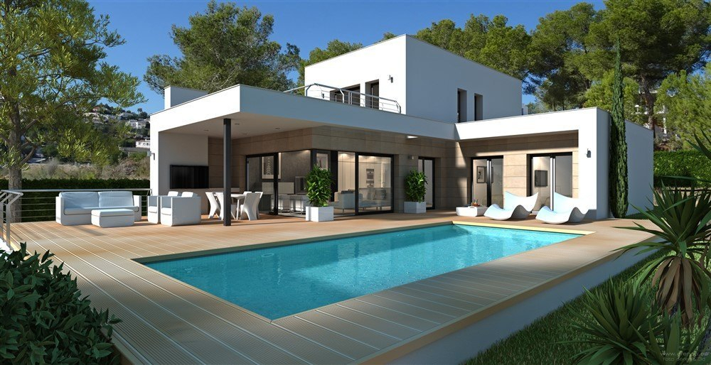 Moderne villa met zeezicht te koop in Moraira 