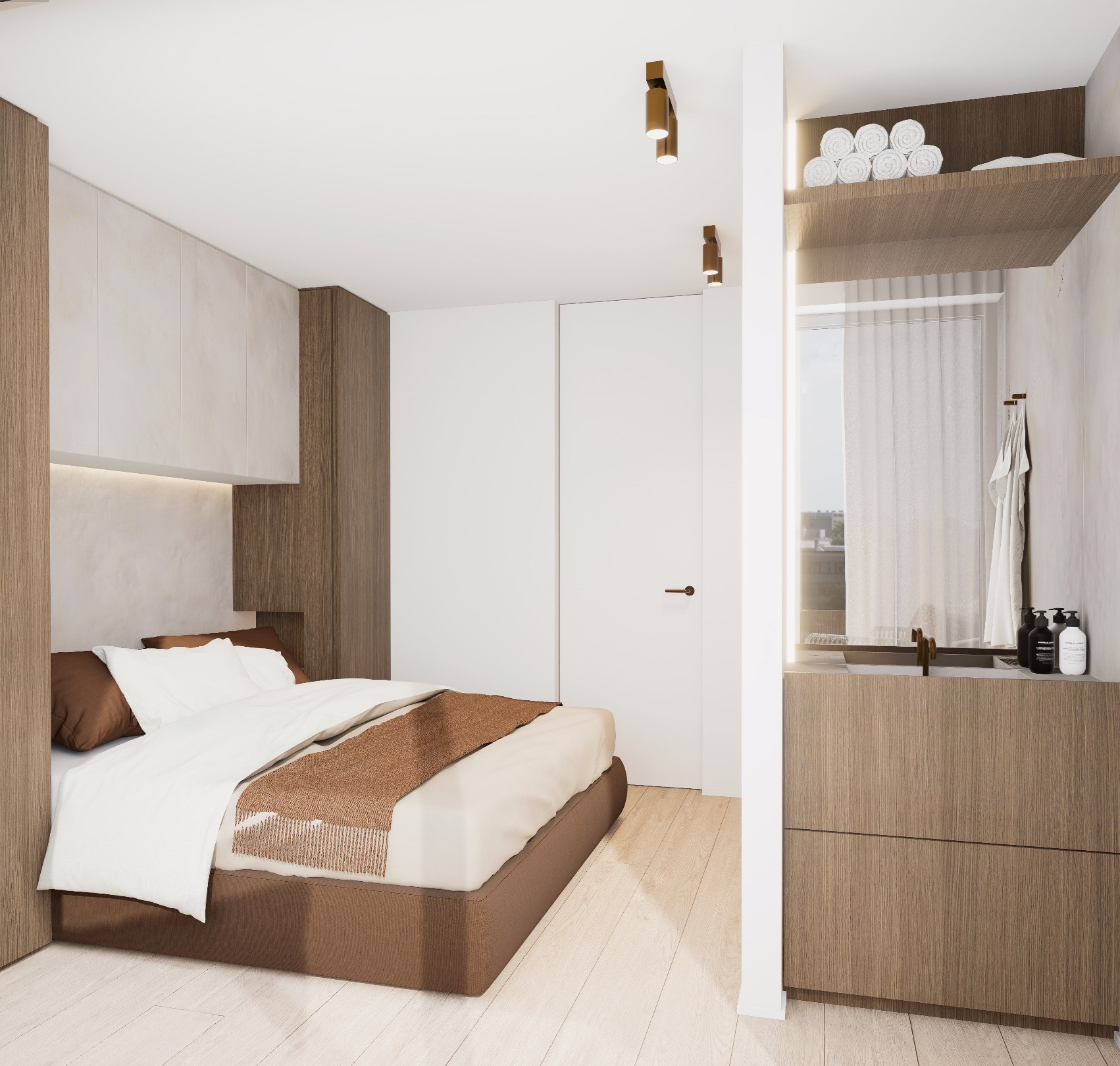 Uniek penthouse-appartement voorzien van gigantische terrassen aan de voorzijde en achterzijde (Mog. tot aankoop van een inpandige garage). 