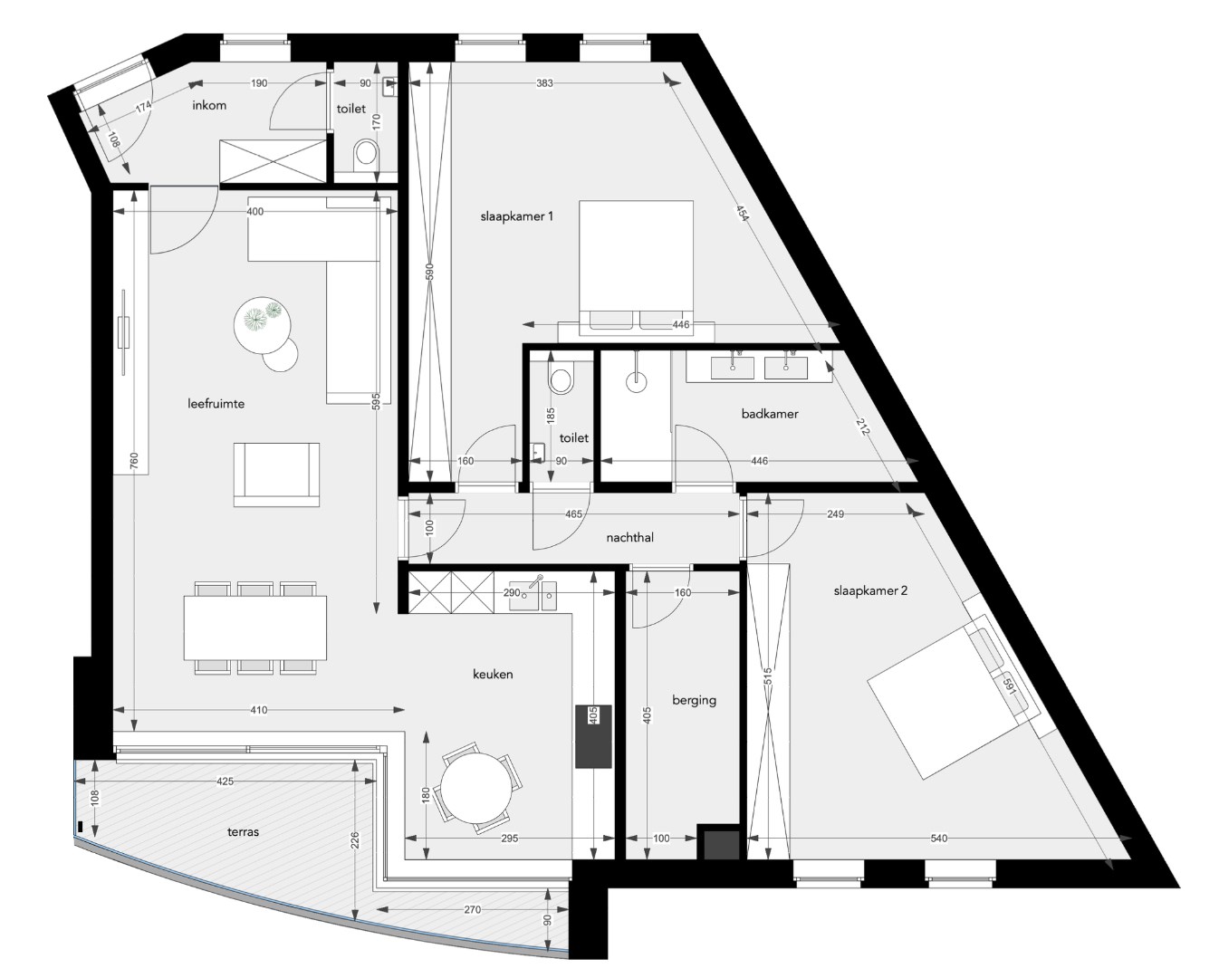 APPARTEMENT 1.4 : 134,84 m2 - 1640 SINT-GENESIUS-RODE 