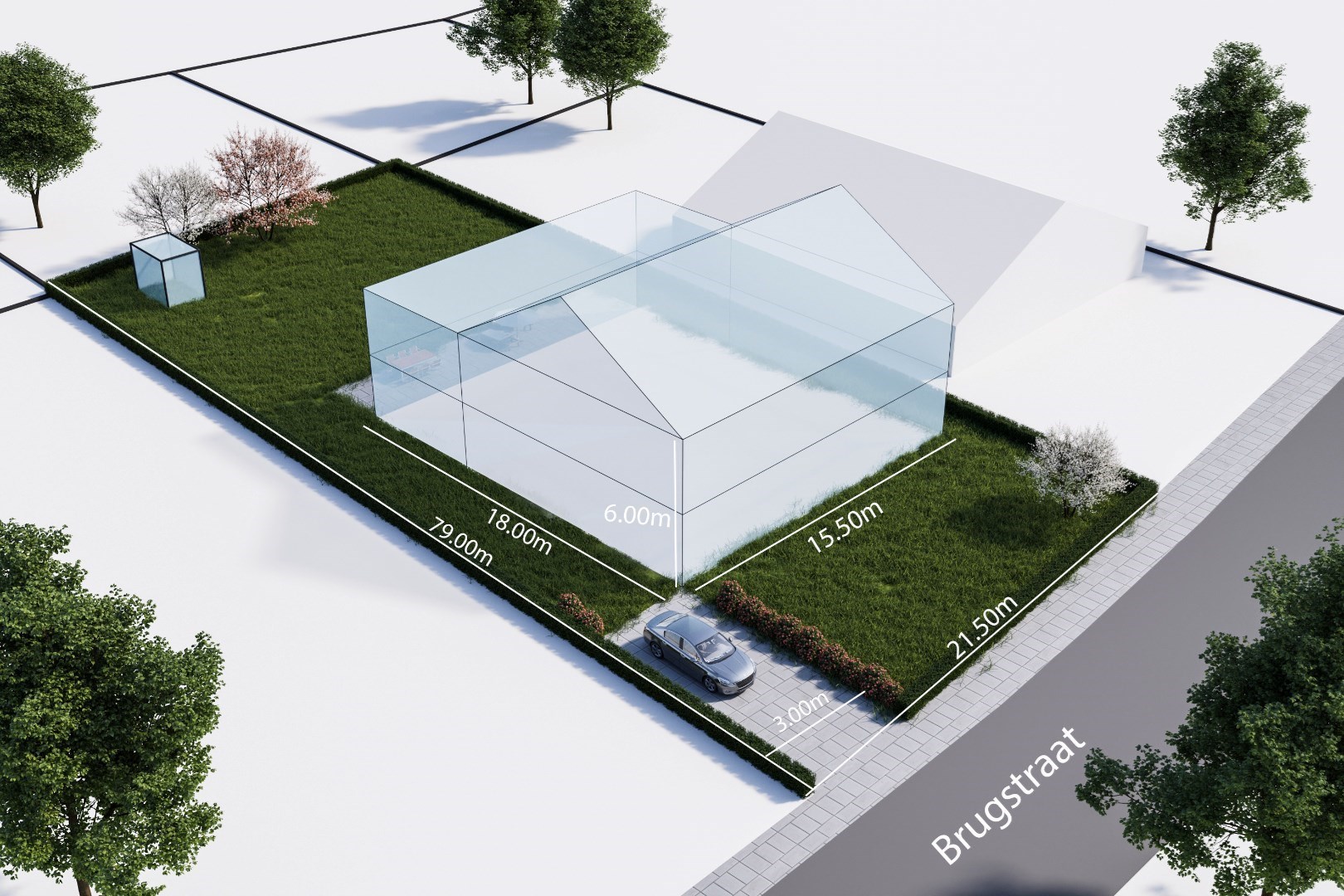 Bouwgrond van 17a15ca met zicht op een natuurgebied 