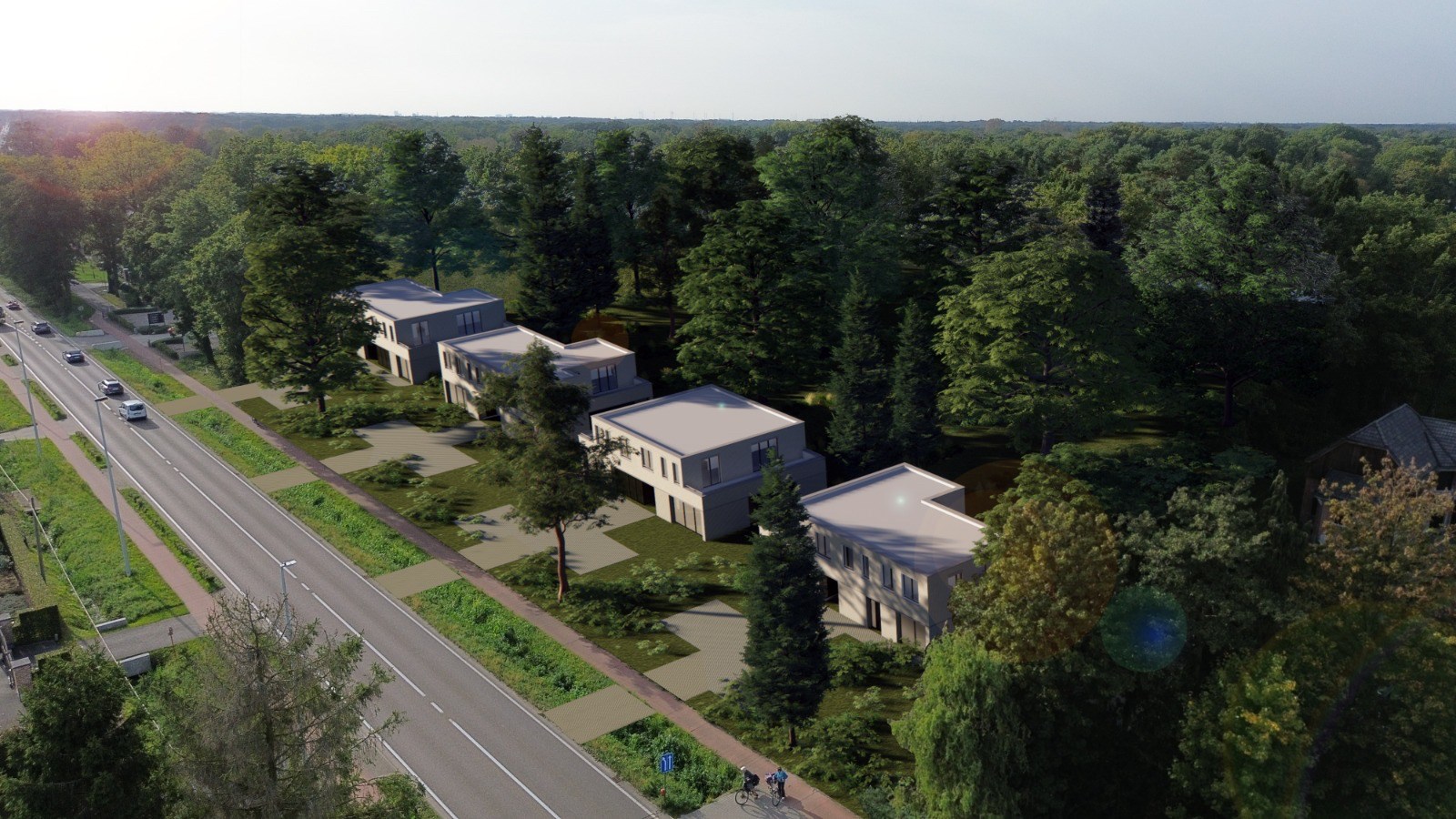 Knappe bouwgronden voor een drie-gevel villa met achterliggend bos 