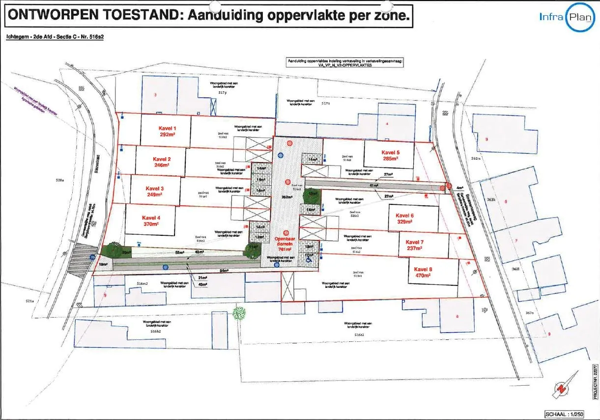 Mooie percelen bouwgrond voor halfopen en gesloten bebouwingen nabij centrum Eernegem