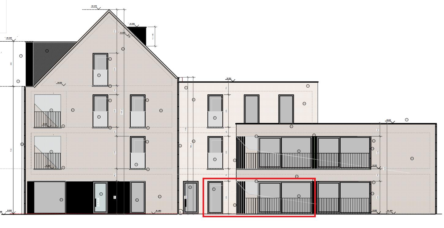 Gelijkvloers appartement (0.2)  van 92,64m&#178; met 2 slaapkamers en twee terrassen 