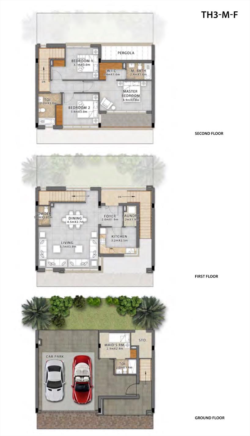 Grondplan TH3-M-F
Gesloten
-both sides attached-