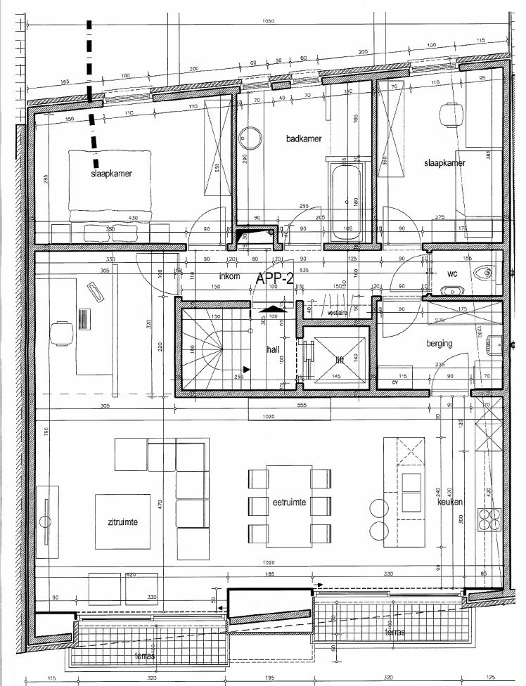 Prachtig appartement op de 1e verdieping met 2 terrassen en 2 slaapkamers 