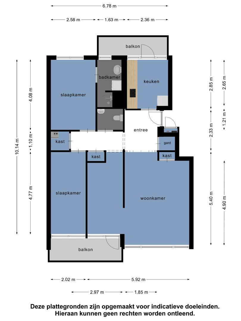 Goed onderhouden 3 (voorheen 4) kamer appartement met 2 balkons (Oost en West), een lift en berging op de begane grond. 