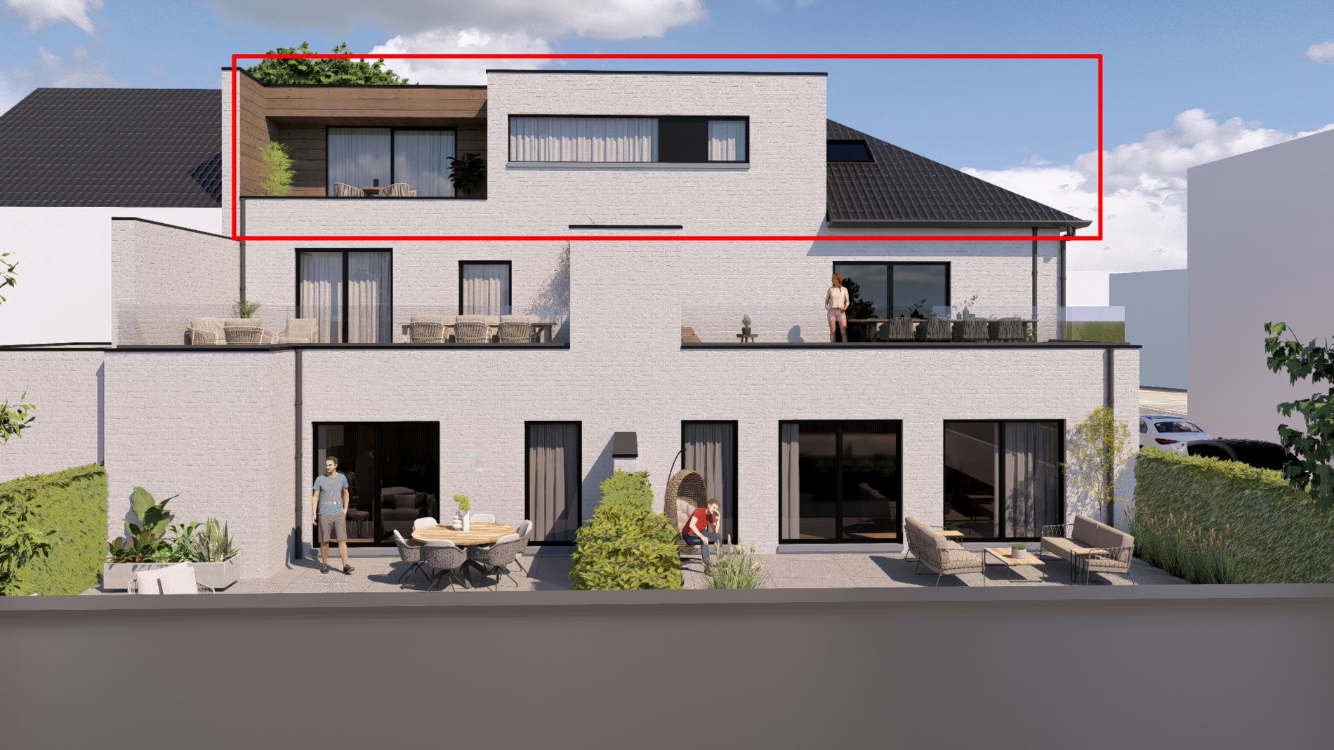 Nieuwbouwappartement op de 2de verdieping van 143,43m&#178; met terras 