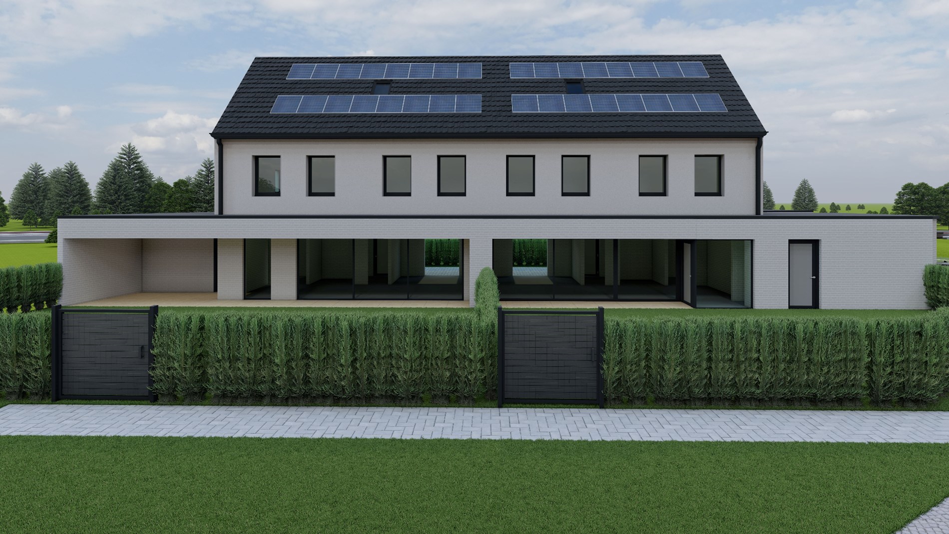 Project bestaande uit 4 energieneutrale woningen op TOP-ligging in Geel 