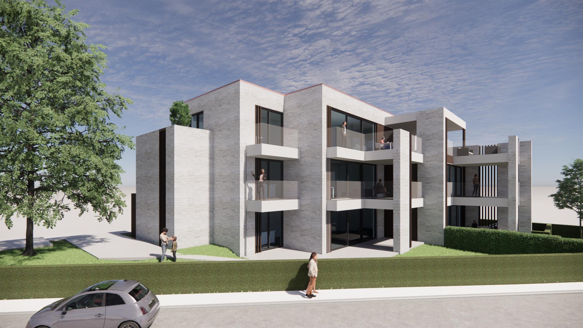 Nieuwbouw appartement, 3 terrassen en tuin, Torhout 