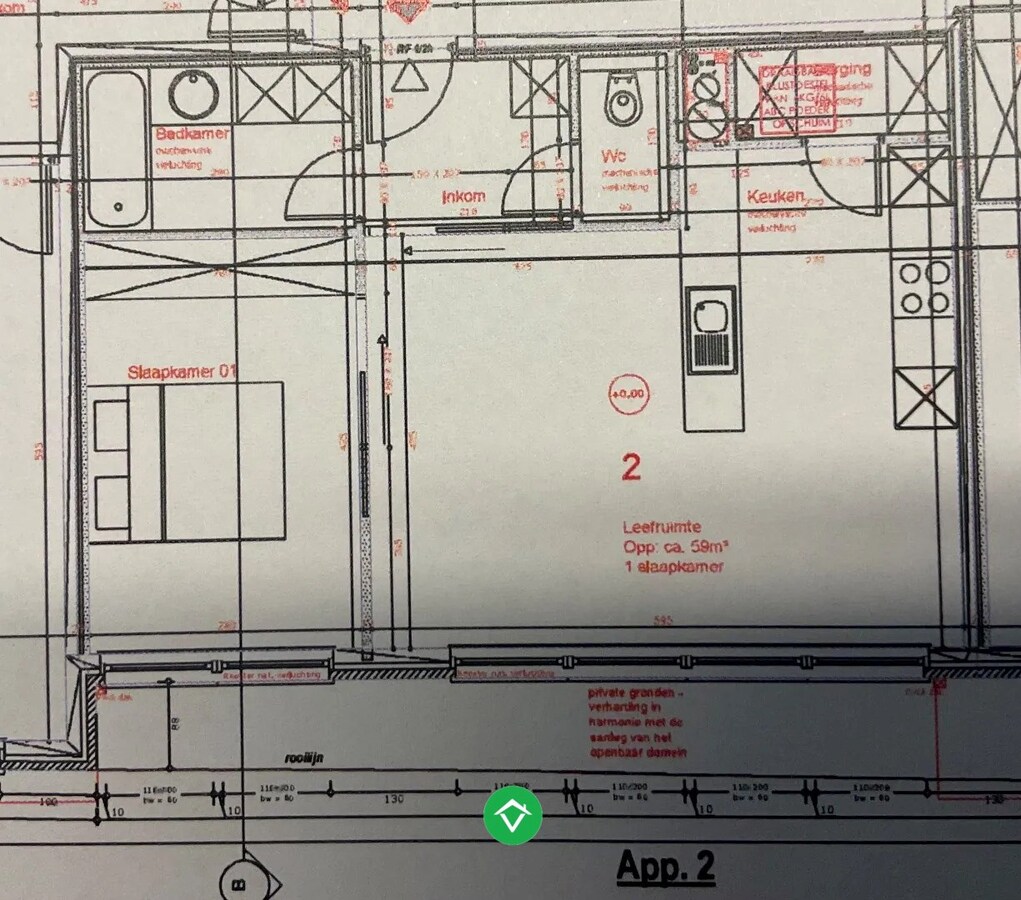 Rustig gelegen appartement met 1 slaapkamer te Koekelare 