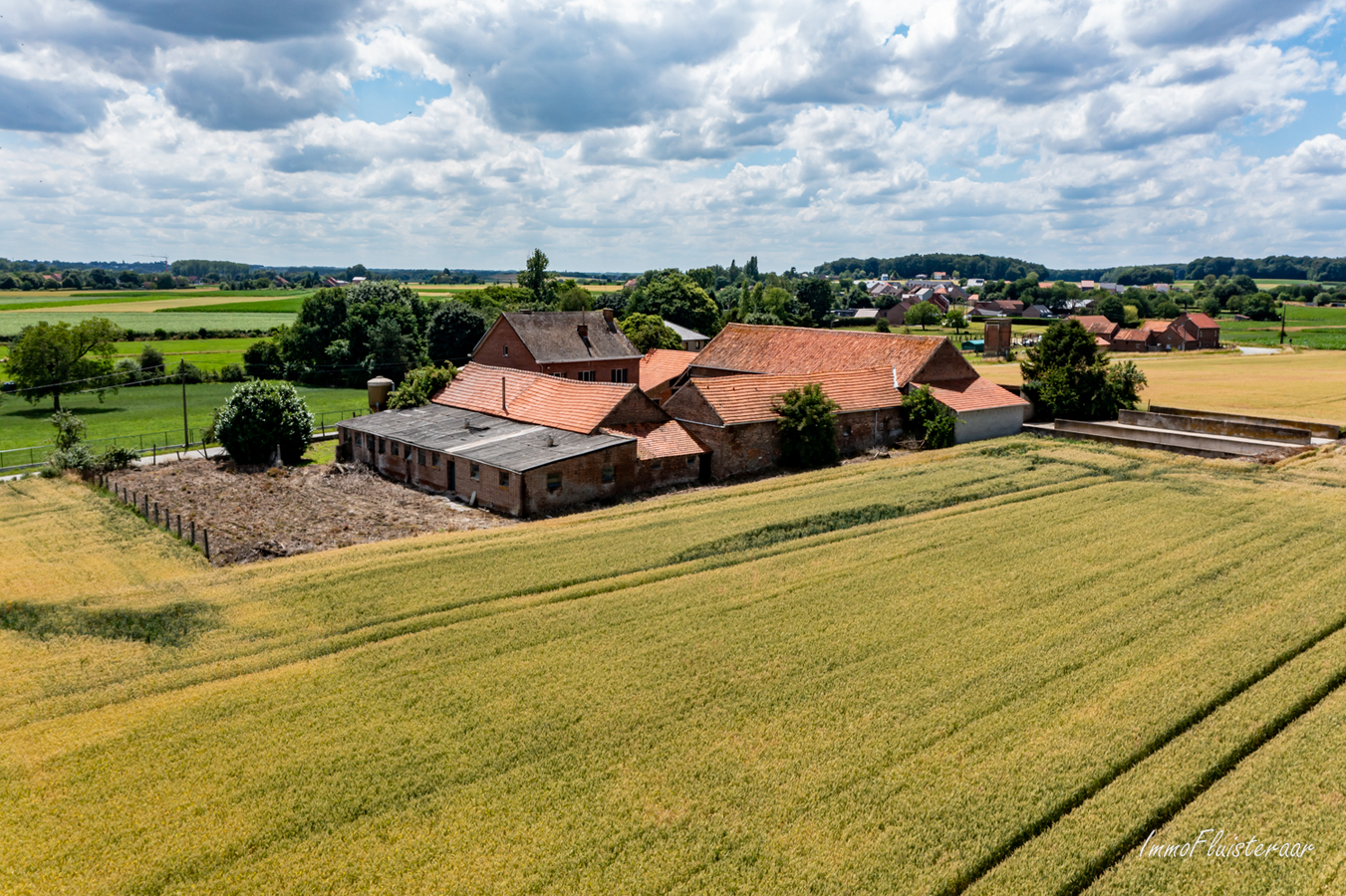 Landelijk gelegen vierkantshoeve op ca. 1ha (uitbreiding met ca. 6ha mogelijk) te Binkom (Lubbeek/Vlaams-Brabant) 